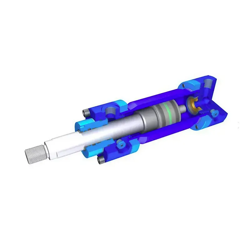 a cutaway view of a hydraulic cylinder