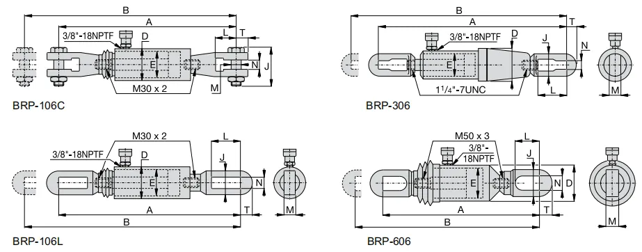 BRP Pull Hydraulic Cylinder Drawing BRP Pull Hydraulic Cylinder Drawing