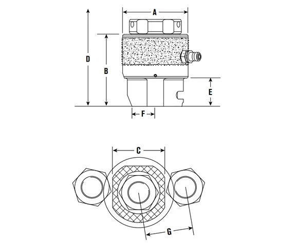 SRT Spring Return Bolt Tensioners Drawing SRT Spring Return Bolt Tensioners Drawing